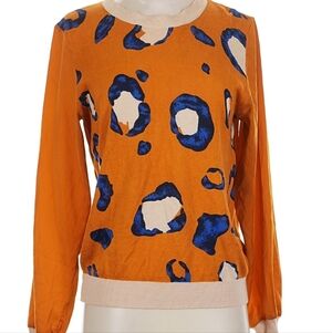 3.1 Phillip Lim Anniversary Orange and Blue Patterned Sweatshirt Top Sz Small